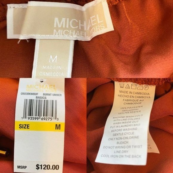 Michael Kors Cargo Jogger Pants Orange Womens Size 12 New With Tags - Picture 6 of 11